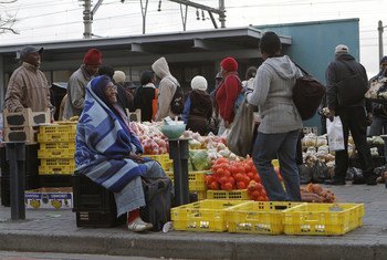 Commerçants de rue au Cap, en Afrique du Sud.
