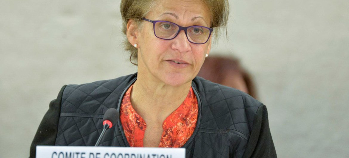 Chairperson of the Working Group of Experts on People of African Descent Mireille Fanon-Mendes-France.