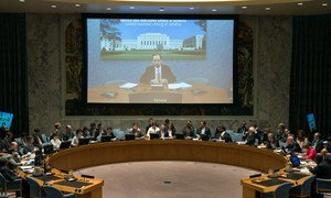 UN High Commissioner for Human Rights, Zeid Ra’ad Al Hussein, briefs the Security Council.