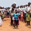 الأطفال في موقع حماية المدنيين في جوبا، جنوب السودان، الذي تديره  بعثة الأمم المتحدة. من صور الأمم المتحدة / جي سي مكلوين