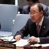 Генеральный секретарь ООН Пан Ги Мун выступает на заседании Совета Безопасности. Фото ООН / Эван Шнайдер