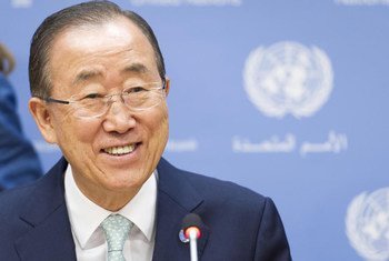 Ban Ki-moon ante la prensa en Nueva York. Foto: ONU/Mark Garten
