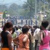 احتجاج في بوجمبورا ضد قرار الحزب الحاكم في بوروندي  ترشيح الرئيس بيير نكورونزيزا لولاية ثالثة، أبريل 2015 . المصدر: إيرين/  ديزاير نيمأوبنا