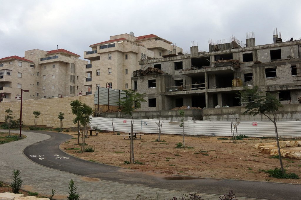 在约旦河西岸的Ariel，以色列正在建设一处定居点。