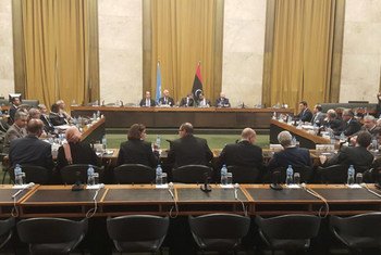 Participants at the latest round of the United Nations facilitated Libyan political dialogue which concluded in Geneva on 12 August 2015.