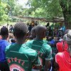 中非共和国反巴拉卡武装民兵团体在巴坦加福的一场仪式中释放了163名儿童   图片/儿基会Donaig Le Du