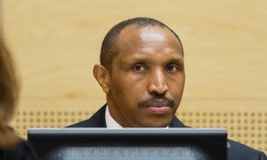Bosco Ntaganda at the opening of his trial at the International Criminal Court (ICC) in The Hague, Netherlands, on 2 September 2015.