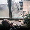 نيكيتا البالغ من العمر خمس سنوات، قتل والده في طريقه إلى منزله جراء قصف من العمل، في مدينة بيرفوميسك في دونيتسك  (ديسمبر كانون ثاني 2014). المصدر: اليونيسف/ NYHQ2014-3507 / نولبي