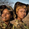 Members of the Black Mamba Anti-Poaching Unit, a South African and majority-women ranger group.