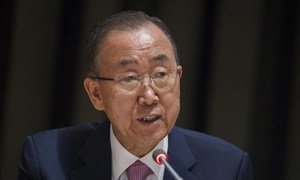 Secretary-General Ban Ki-moon addressing a meeting to mark the International Day against Nuclear Tests.