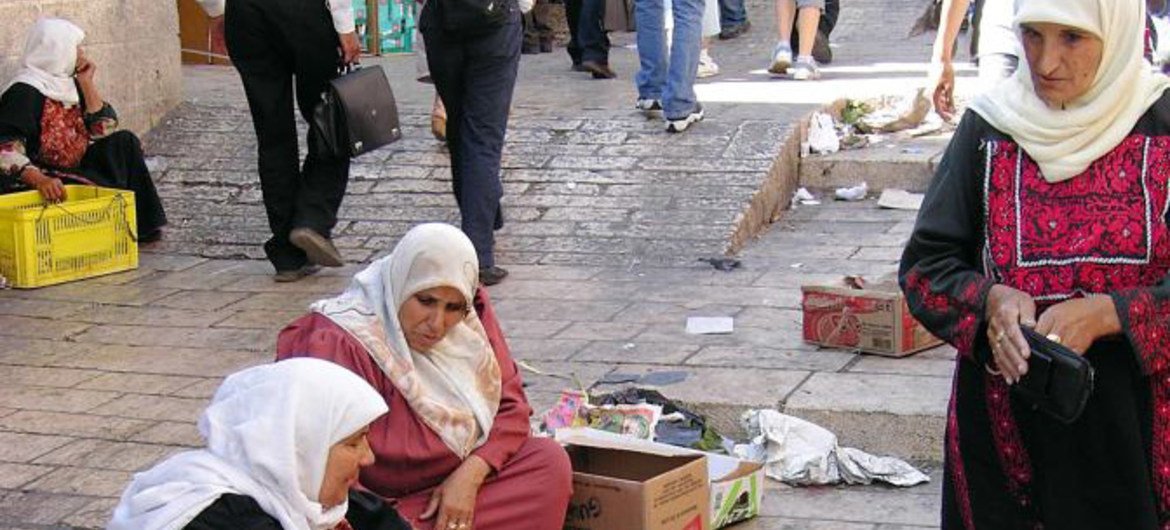 Street scene in the Old City of Jerusalem.