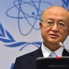 IAEA Director General Yukiya Amano briefs the media at a press conference held during the 1412th Board of Governors meeting on Iran (file).