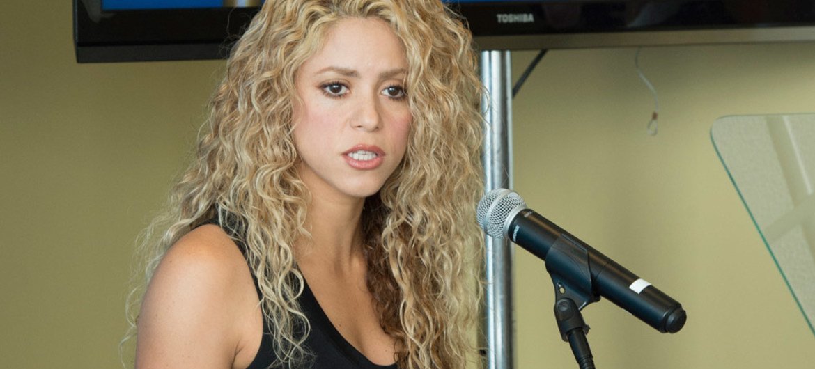 UNICEF Goodwill Ambassador, international pop star Shakira, speaks at an event in 2015 to urge leaders to join early childhood revolution. (file)