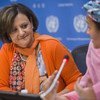 كريستينا غاياك وكيلة الأمين العام لشؤون الإعلام وأمينة محمد، المستشارة الخاصة للأمم المتحدة المعنية بتخطيط التنمية لما بعد 2015. المصدر: الأمم المتحدة / أماندا فويسارد