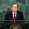 El Secretario General de la ONU, Ban Ki-moon en la apertura del debate general en la Asamblea  Foto. ONU//Cia Pak