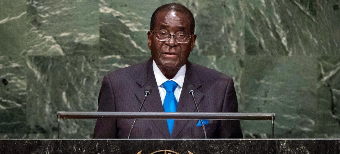 President Robert Mugabe of Zimbabwe addresses the general debate of the General Assembly’s seventieth session.