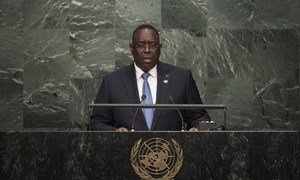 Le Président du Sénégal, Macky Sall, s'adresse à l'Assemblée générale de l'ONU, lors de son 70ème débat général. Photo : ONU/Kim Haughton