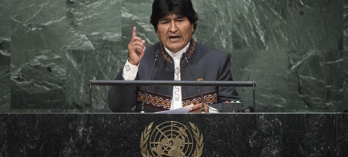 President Evo Morales of Bolivia addresses the general debate of the General Assembly’s seventieth session.