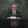L'Exécutif en chef de l'Afghanistan, Abdullah Abdullah, devant l'Assemblée générale. Photo ONU/Kim Haughton