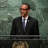 Le Président du Rwanda, Paul Kagamé, devant l'Assemblée générale. Photo ONU/Cia Pak