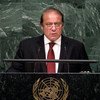 巴基斯坦总统谢里夫在联大一般性辩论上发表讲话。联合国图片/Cia Pak