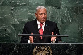Prime Minister Josaia V. Bainimarama of Fiji and Commander of the Fiji Military Forces addresses the general debate of the General Assembly’s seventieth session.