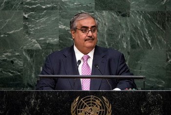 Foreign Minister Shaikh Khalid Bin Ahmed Al-Khalifa of Bahrain addresses the general debate of the General Assembly’s seventieth session.