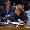 La responsable de la MINUSTAH, Sandra Honoré, en el Consejo de Seguridad. Foto ONU-Amanda Voiard