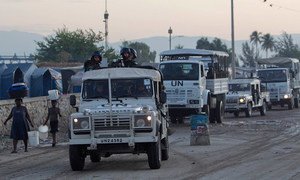 Brazilian Peacekeepers with the UN Stabilization Mission in Haiti (MINUSTAH) on patrol in Cité Soleil.