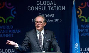 Deputy Secretary General Jan Eliasson at the Global Consultations for the World Humanitarian Summit.
