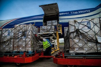 Final shipment of sensitive electoral material arrives at Haiti’s international airport in Port-au-Prince, 17 October 2015, for use in the second round of parliamentary and first round of the presidential elections due to take place, on 25 October 2015.