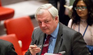 Under-Secretary-General for Humanitarian Affairs and Emergency Relief Coordinator Stephen O'Brien at the Security Council meeting on the situation in Syria.