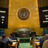La Asamblea General aprueba resolución que solicita el fin del bloqueo de Estados Unidos contra Cuba. La votación fue de 191 votos a favor y 2 en contra (Estados Unidos e Israel). 27 de octubre de 2015.  Foto ONU/ Cia Pak