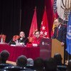 潘基文秘书长在马德里卡洛斯三世大学发表演讲。联合国/Amanda Voisard