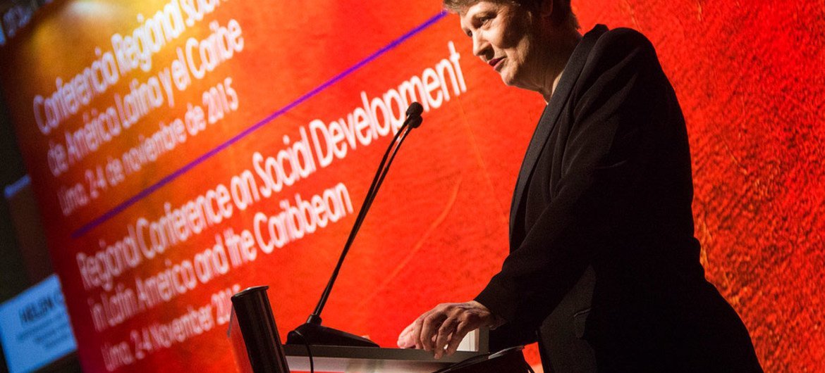 UNDP Administrator, Helen Clark, addresses the Regional Conference on Social Development in Latin America and the Caribbean, in Lima, Peru.