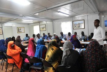 IDP’S attend a training session on Human Rights, Gender and Sexual Violence in Mogadishu, Somalia, which was supported by the UN Assistance Mission in Somalia (UNSOM).