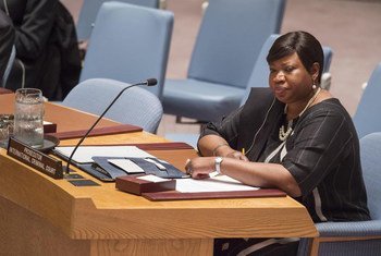 International Criminal Court (ICC) Prosecutor Fatou Bensouda addresses the Security Council meeting on the situation in Libya.