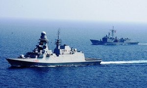 Ships from the European Union Naval Force (EUNAVFOR) off the coast of Somalia.
