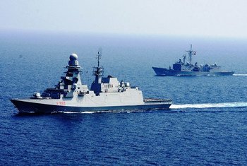 Ships from the European Union Naval Force (EUNAVFOR) off the coast of Somalia.