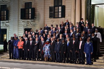 Group photo of participants at the international summit, called by the European Council, to discuss migration issues with African and other key countries in Valletta, Malta.