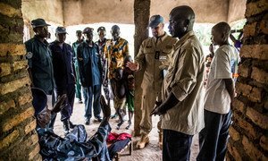 UN Police (UNPOL) from the UN Mission in South Sudan (UNMISS)  conduct a patrol to the Yieth-Liet Police Post in the village of Karich.