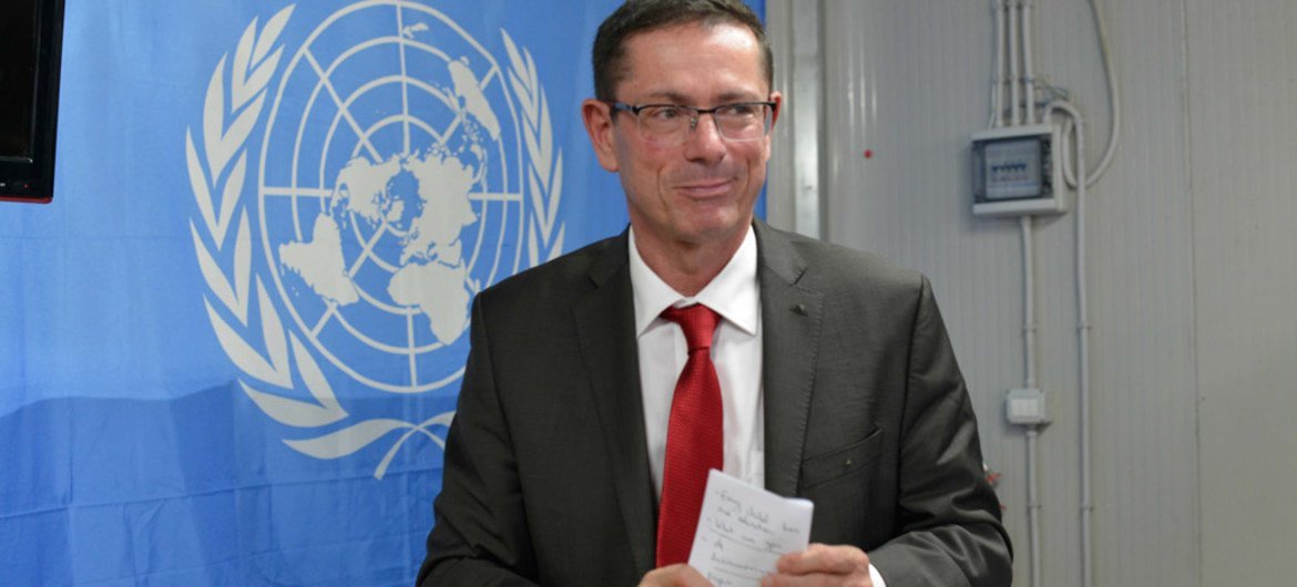 Assistant Secretary-General for Human Rights Ivan Šimonović leaves a news conference in Mogadishu, at the end of a five-day visit to Somalia.