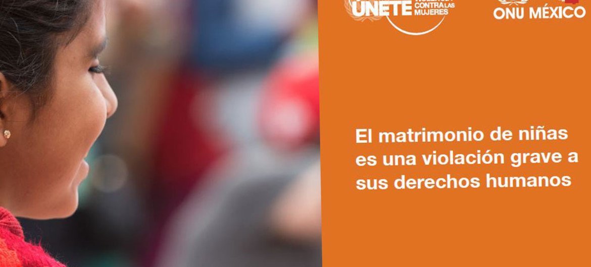Cartel de una campaña contra el matrimonio de niñas en México.  