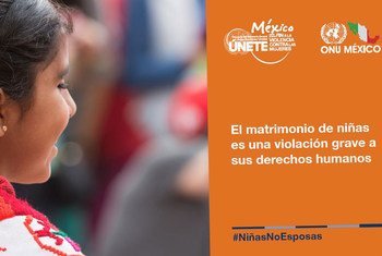 Cartel de una campaña contra el matrimonio de niñas en México.  