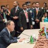 UN Secretary-General Ban Ki-moon at the seventh ASEAN-UN Summit in Kuala Lumpur, Malaysia.
