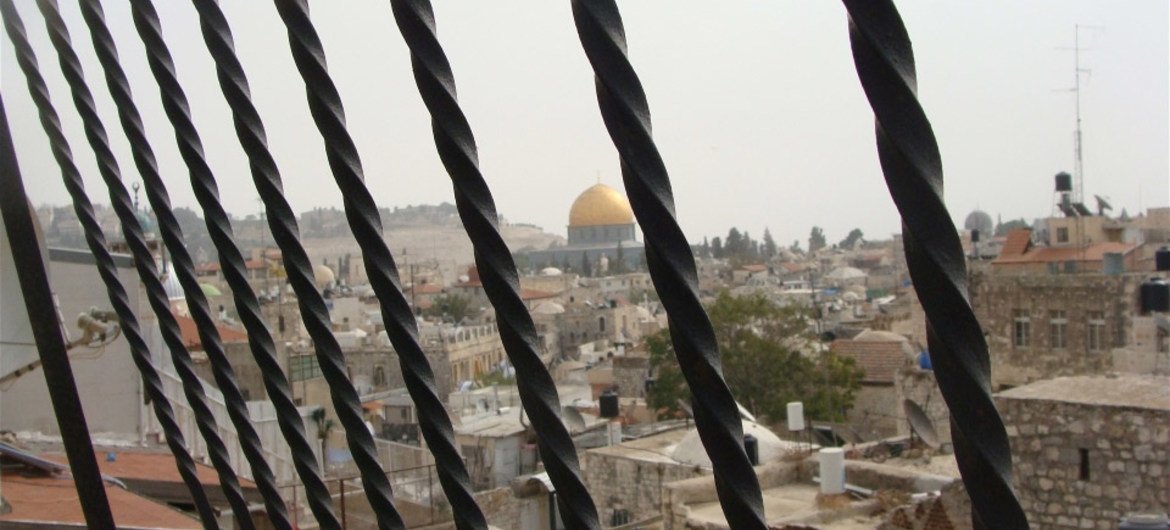The Al-Aqsa mosque viewed from a house in Jerusalem’s Old City (file)