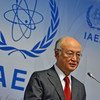 IAEA Director General Yukiya Amano briefs members of the media at a press conference held during the 1422nd Board of Governors meeting at the Agency headquarters in Vienna, Austria. 26 November 2015.