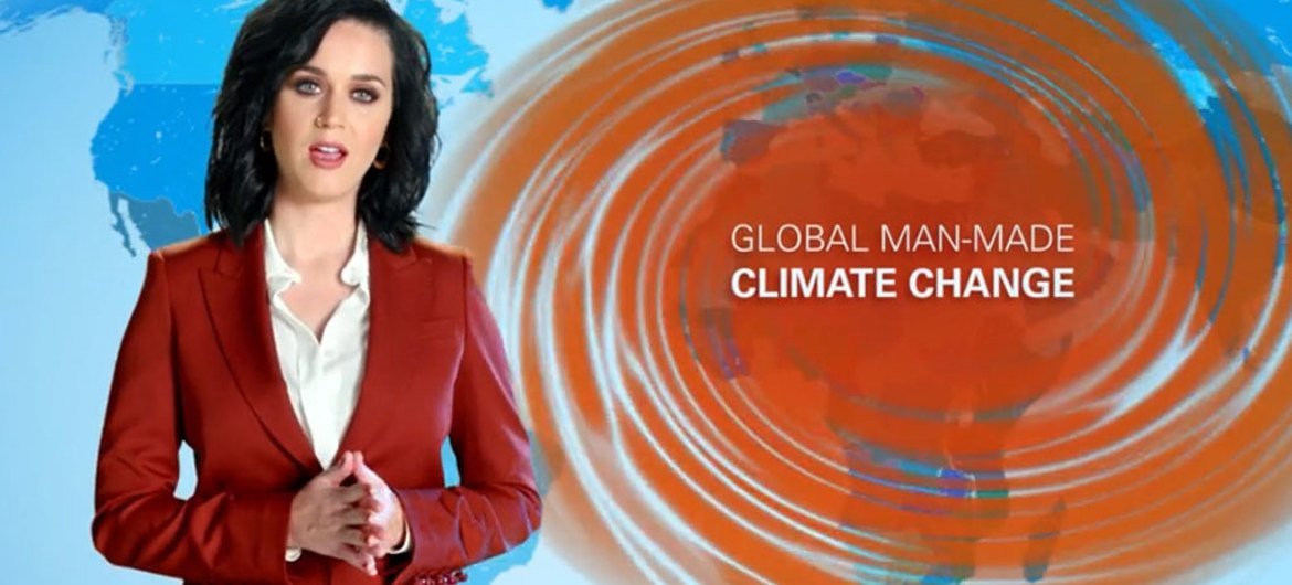 La embajadora de buena voluntad de UNICEF, Katy Perry, abogó por tomar medidas contra el cambio climático. Foto: Captura de video UNICEF