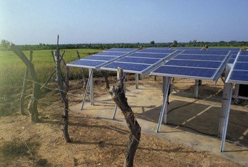 Solar energy panels in Mali.