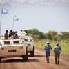 UN peacekeepers on patrol in Abyei. 
